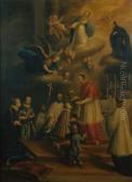 Der Hl. Aloysius Von Gonzaga
Empfangt Die Erstkommunion Durch Den Hl. Karl Borromaus, Erzbischof Von
Mailand. - view 1