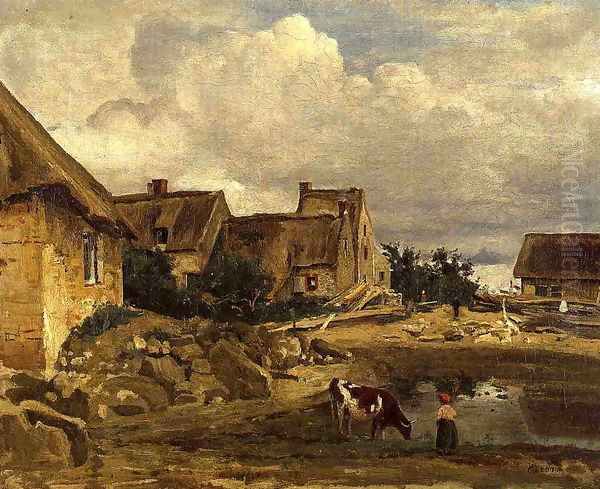 A Farmyard near Fontainebleau - view 1