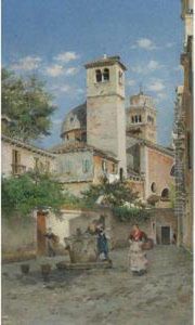 Meeting At The Well, Venice by Federico del Campo