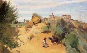 Genzano - Goatherd and Village