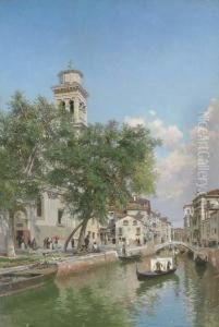 Gondolas On A Venetian Canal