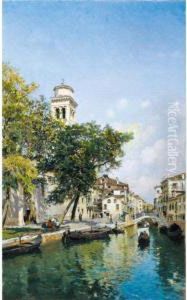 Gondolas On A Venetian Canal