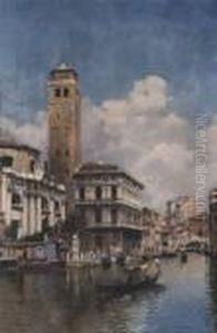 Gondolas On A Venetian Canal