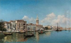 The Grand Canal, Venice With St. Mark's Campanile In Thebackground by Federico del Campo