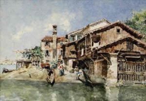 Off A Canal In Venice With Santa Maria Della Salute In The Distanceto The Left