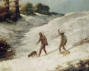 Hunters in the Snow or The Poachers by Jean-Baptiste-Camille Corot