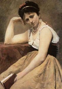 Interrupted Reading by Jean-Baptiste-Camille Corot