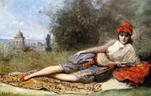 Sicilian Odalisque by Jean-Baptiste-Camille Corot
