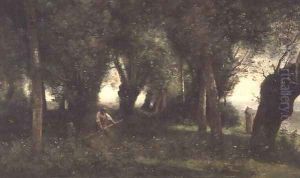 Man Scything by a Willow Plot, c.1855-60 by Jean-Baptiste-Camille Corot