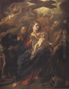 Sacra Famiglia Con San Gioacchino, Sant'anna E Angeli Con La Croce