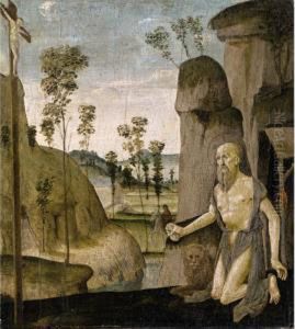Saint Jerome In The Wilderness by Jacopo Del Sellaio