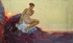 Ragazza Sugli Scogli by Alfredo Del Sordo