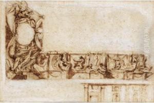 Recto: Etude De Frise by Perino Del Vaga (Pietro Bonaccors