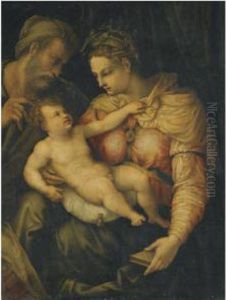 The Holy Family by Perino Del Vaga (Pietro Bonaccors