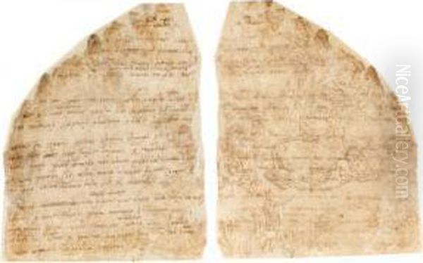 Recto : Esquisses Pour La Chute 
De Phaeton, La Lutte Des Centaures Et Des Lapithes, Constantin Et Autre 
Composition Verso : Texte Autographe En Relation Avec La Decoration Du 
Palais Doria Sur Le Theme De Didon Et Enee - view 1