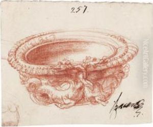 Design For A Bowl, Decorated With Intertwined Dragons