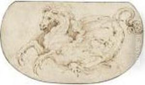A Hippocamp: Design For An Embroidered Panel