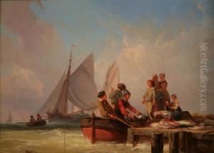 Pescatori Arrivano In Porto by Auguste Delacroix
