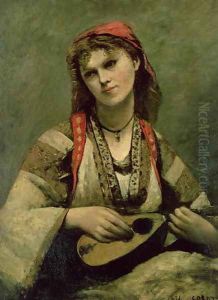 Christine Nilson (1843-1921) or The Bohemian with a Mandolin, 1874 by Jean-Baptiste-Camille Corot