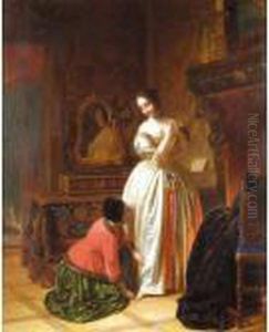 In The Boudoir by Auguste Delacroix