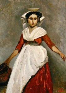 An Italian Girl, c.1872 by Jean-Baptiste-Camille Corot