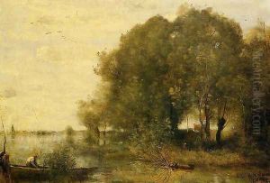 Wooded Peninsula by Jean-Baptiste-Camille Corot
