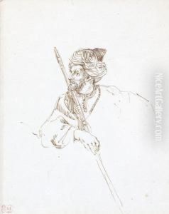 Tete Et Buste De Guerrier Marocain.