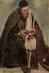 Italian Monk Reading by Jean-Baptiste-Camille Corot