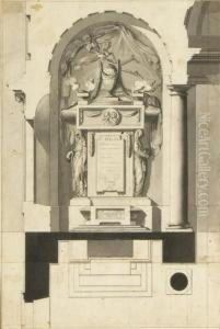 Etude Pour Un Monument Funeraire Avec Un Plan Au Sol Etude Pour Un Monument Funeraire Avec Un Plan Au Sol