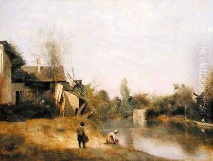 Riverbank at Mery sur Seine, Aube, c.1870 by Jean-Baptiste-Camille Corot