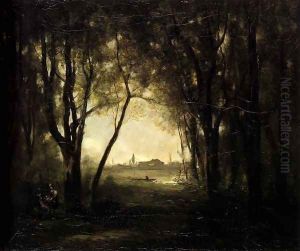 Landscape with a Lake, 1860-73 by Jean-Baptiste-Camille Corot