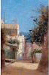Ruelle A Alger by Alexis-Auguste Delahogue