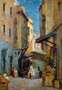 Rue Animee Dans La Casbah D'alger