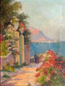 Beaulieu-sur-mer by Eugene Jules Delahogue