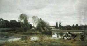 Ville d'Avray, Horses Watering, c.1860-65