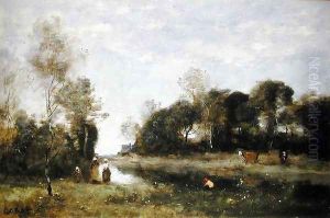 Souvenir of the Bresle at Incheville by Jean-Baptiste-Camille Corot
