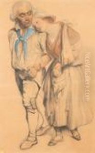 Un Pere Blesse Soutenu Par Sa Fille by Paul Delaroche