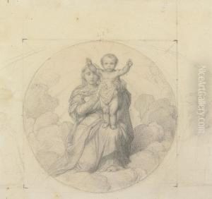 The Virgin And Child, Inscribed In A Circle, With Lightly Indicatedangels The Virgin And Child, Inscribed In A Circle, With Lightly Indicatedangels