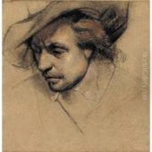 Study For The Head Of Oliver
Cromwell For The Painting "cromwell And Charles 1st" (1831, Nimes) by Paul Delaroche