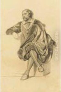 Studies For The Portraits Of
Anthony Van Dyck And Peter Paul Rubens In The Hemicycle Of The Ecole Des
Beaux Arts: A Pair by Paul Delaroche