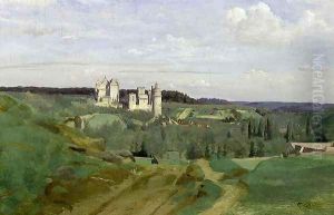 View of the Chateau de Pierrefonds, c.1840-45 by Jean-Baptiste-Camille Corot