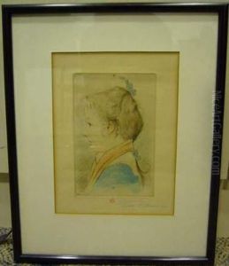 Femme En Buste De Profil by Eugene Delatre
