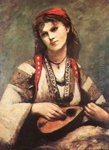 Gypsy with a Mandolin by Jean-Baptiste-Camille Corot