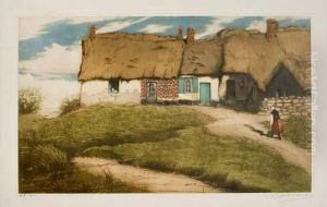 Les Toits De Chaume by Eugene Delatre