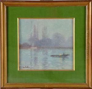 Barque Sur La Seine by Joseph Delattre
