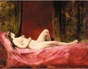 L'odalisque by Jules-Elie Delaunay