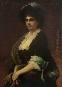 Damenbildnis. by Jules-Elie Delaunay