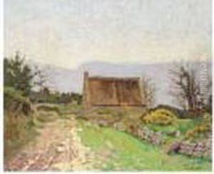Chaumiere En Bretagne by Henri Delavallee