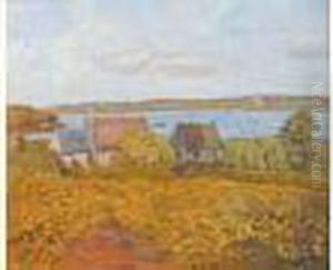 Chaumieres En Bretagne by Henri Delavallee