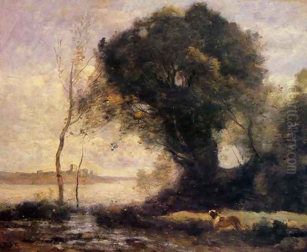 Pond with Dog - view 1